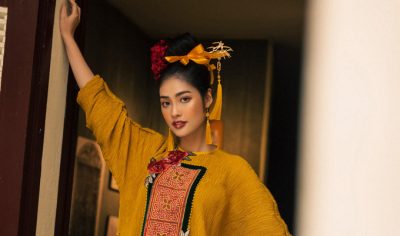 Mix áo dài thổ cẩm